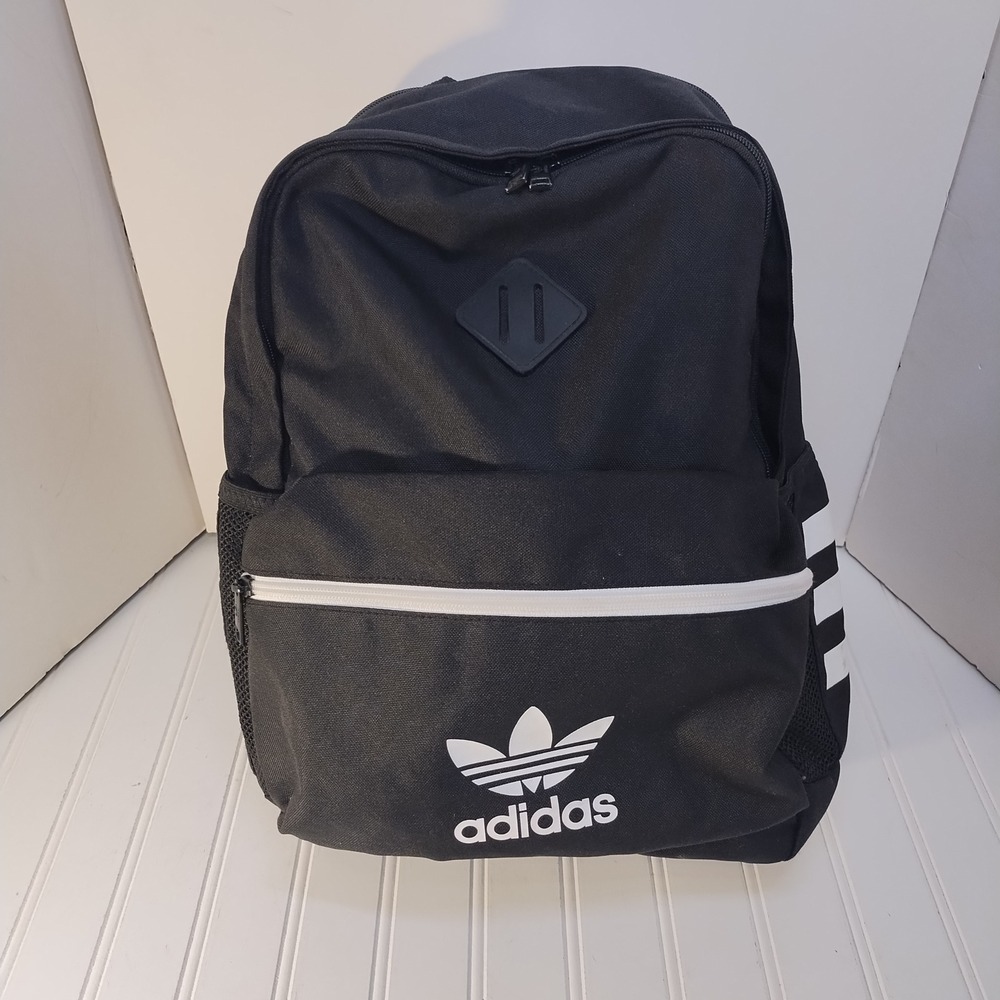 Adidas Originals Trefoil Classic Backpack Black White Stripes Mens Womens Bag‎